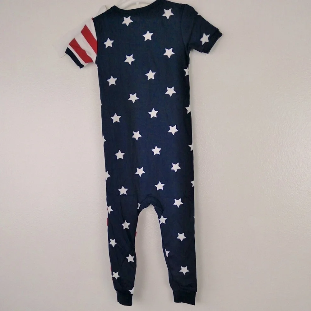 The Childrens Place Pajamas Red White Blue Stripes Stars Baby Patriotic